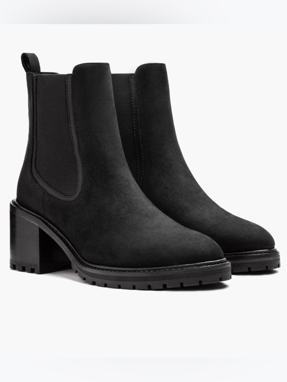 Thursday Boot Co Matte Black Knockout Chelsea Block Heel Boots Size 10